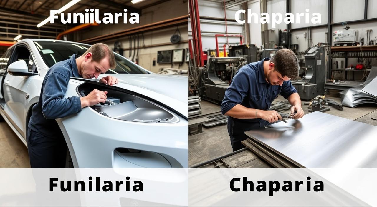 Diferença entre funilaria e chaparia automotiva